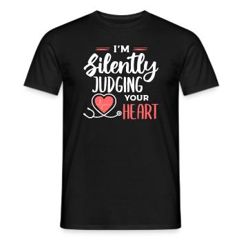 Ich beurteile still Ihren Herzkardiologen - Männer T-Shirt - Schwarz - Vorne - AI Model Male 178 light (178cm)