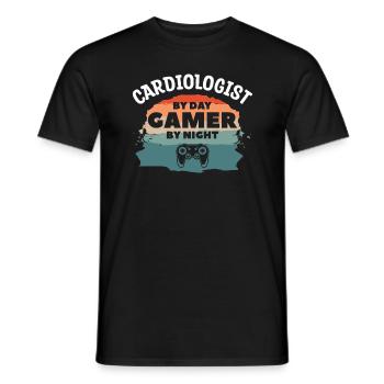 Cardiologue de jour Joueur de nuit Cardiologie - T-shirt homme - noir - Devant - AI Model Male 178 light (178cm)
