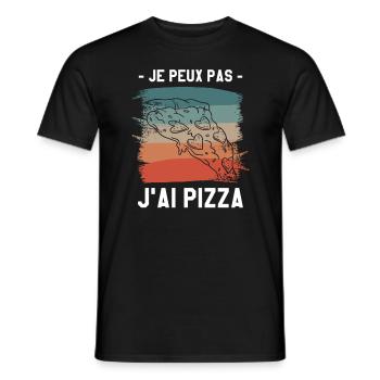 Je Peux Pas J'ai Pizza - T-shirt homme - noir - Devant - AI Model Male 178 light (178cm)