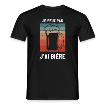 Je Peux Pas J'ai Bière Boire Alcool - T-shirt homme - noir - Devant - AI Model Male 178 light (178cm)