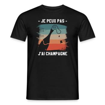 Je Peux Pas J'ai Vin - T-shirt homme - noir - Devant - AI Model Male 178 light (178cm)