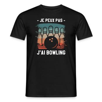 Je Peux Pas J'ai Bowling Quilleur - T-shirt homme - noir - Devant - AI Model Male 178 light (178cm)