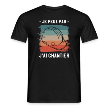 Je Peux Pas J'ai Chantier Construction - T-shirt homme - noir - Devant - AI Model Male 178 light (178cm)