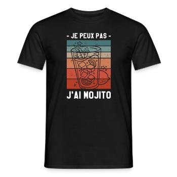 Je Peux Pas J'ai Mojito Cocktail - T-shirt homme - noir - Devant - AI Model Male 178 light (178cm)