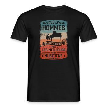 Mais Les Meilleurs Sont Musiciens Musique Musicien - T-shirt homme - noir - Devant - AI Model Male 178 light (178cm)