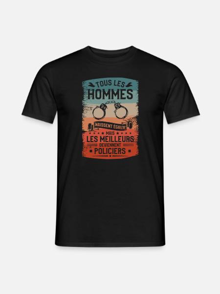 Mais Les Meilleurs Deviennent Policiers Policier - T-shirt homme - noir