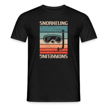 Retro Vintage Classic Snorkeling Snorkeler - Men's T-Shirt - black - Front - AI Model Male 178 light (178cm)