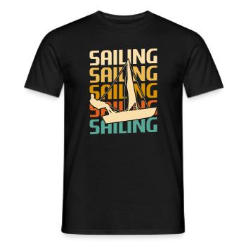 Retro Vintage Classic Segelsegelsegler - Männer T-Shirt - Schwarz - Vorne - AI Model Male 178 light (178cm)