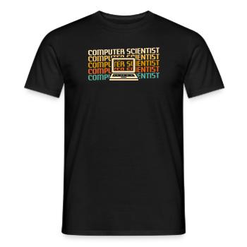 Retro Computer Scientist Informationen - Männer T-Shirt - Schwarz - Vorne - AI Model Male 178 light (178cm)