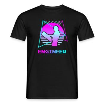 Ingénierie d’ingénieur rétro classique - T-shirt homme - noir - Devant - AI Model Male 178 light (178cm)