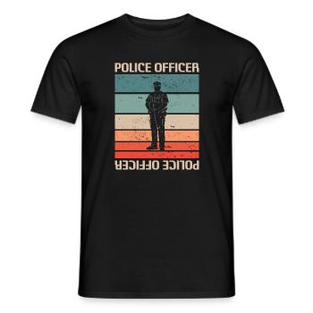 Retro Vintage Police Officer Law Enforcement - Men's T-Shirt - black - Front - AI Model Male 178 light (178cm)