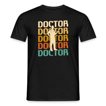 Retro Doctor Medical Doctors - Men's T-Shirt - black - Front - AI Model Male 178 light (178cm)