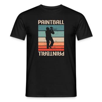 Joueur de paintball Retro Vintage Classic - T-shirt homme - noir - Devant - AI Model Male 178 light (178cm)