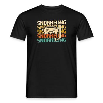 Retro Vintage Classic Snorkeling Snorkeler - Men's T-Shirt - black - Front - AI Model Male 178 light (178cm)