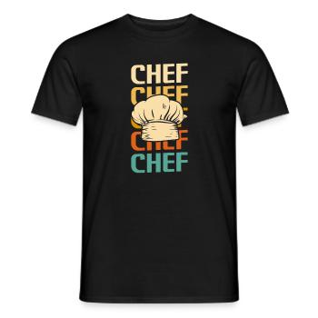 Retro Vintage Classic Chef Cook Cooking - Men's T-Shirt - black - Front - AI Model Male 178 light (178cm)