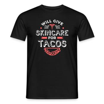 Will Give Skincare For Tacos Dermatologist - Men's T-Shirt - black - Front - AI Model Male 178 light (178cm)