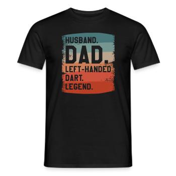 Mari Papa Légende de fléchettes gaucher Darter - T-shirt homme - noir - Devant - AI Model Male 178 light (178cm)