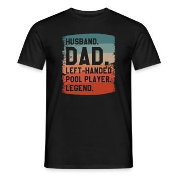 Ehemann Vater Linkshänder Billardspieler Legende - Männer T-Shirt - Schwarz - Vorne - AI Model Male 178 light (178cm)