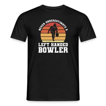 Unterschätze niemals einen linkshändigen Bowler Bowling - Männer T-Shirt - Schwarz - Vorne - AI Model Male 178 light (178cm)
