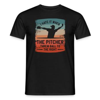 Ich hasse es, wenn der Pitcher den Ball nach rechts warf - Männer T-Shirt - Schwarz - Vorne - AI Model Male 178 light (178cm)