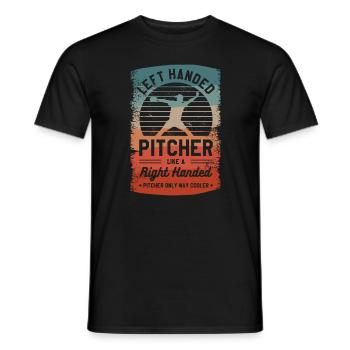 Linkshänder Pitcher wie ein Rechtshänder Pitcher - Männer T-Shirt - Schwarz - Vorne - AI Model Male 178 light (178cm)
