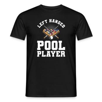Left Handed Pool Player Billiard - Men's T-Shirt - black - Front - AI Model Male 178 light (178cm)