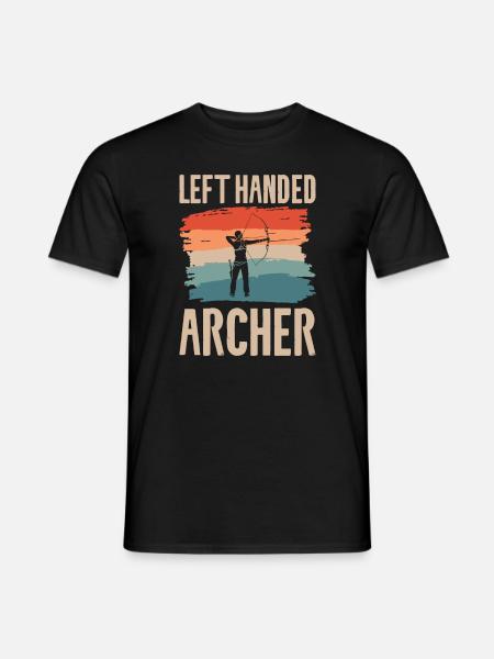 Linkshänder Bogenschützen Bogenschützen - Männer T-Shirt - Schwarz