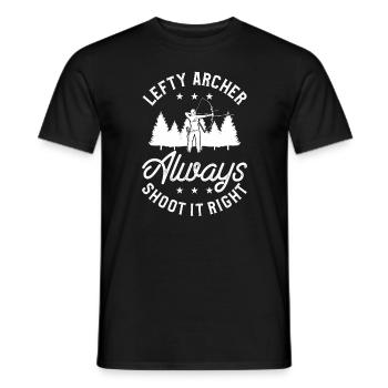 Lefty Archer Always Shoot It Right Archery Archers - Men's T-Shirt - black - Front - AI Model Male 178 light (178cm)
