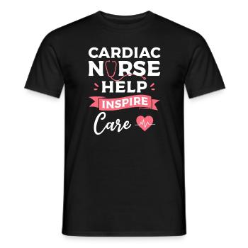 Herzkrankenschwestern helfen, Pflege-Kardiologie-Krankenschwester zu inspirieren - Männer T-Shirt - Schwarz - Vorne - AI Model Male 178 light (178cm)