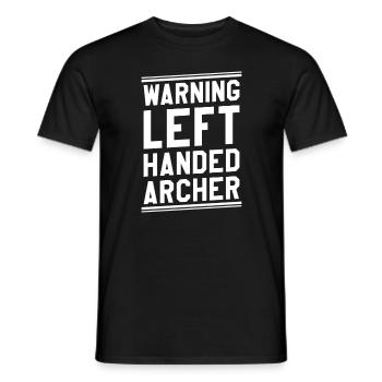 Avertissement Archers de tir à l’arc gauchers - T-shirt homme - noir - Devant - AI Model Male 178 light (178cm)