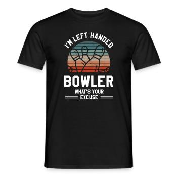 Je suis un joueur de quilles gaucher Quelle est votre excuse Bowling - T-shirt homme - noir - Devant - AI Model Male 178 light (178cm)