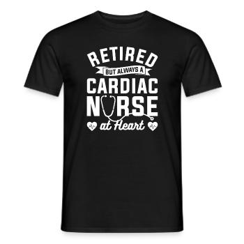 Retraitée mais toujours infirmière cardiaque dans l’âme - T-shirt homme - noir - Devant - AI Model Male 178 light (178cm)