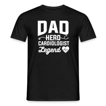 Dad Hero Cardiologist Legend Cardiology Cardio - Men's T-Shirt - black - Front - AI Model Male 178 light (178cm)