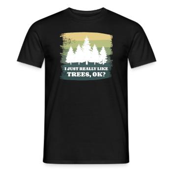 J’aime vraiment les arbres ok Bushcraft Camping - T-shirt homme - noir - Devant - AI Model Male 178 light (178cm)