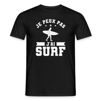 Je Peux Pas J'ai Surf Surfeur - T-shirt homme - noir - Devant - AI Model Male 178 light (178cm)