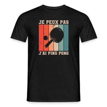 Je Peux Pas J'ai Ping Pong Pongiste - T-shirt homme - noir - Devant - AI Model Male 178 light (178cm)
