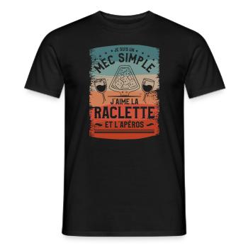 Je Suis Un Mec Simple J'aime La Raclette Et - T-shirt homme - noir - Devant - AI Model Male 178 light (178cm)