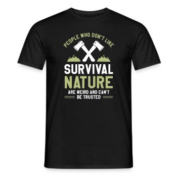 Les gens qui n’aiment pas la nature de survie sont bizarres - T-shirt homme - noir - Devant - AI Model Male 178 light (178cm)