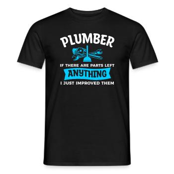 Plumber If There Are Parts Left Anything I Just - Men's T-Shirt - black - Front - AI Model Male 178 light (178cm)