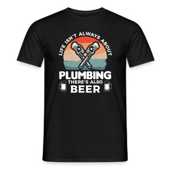 La vie n’est pas toujours une question de plomberie, il y a aussi de la bière - T-shirt homme - noir - Devant - AI Model Male 178 light (178cm)