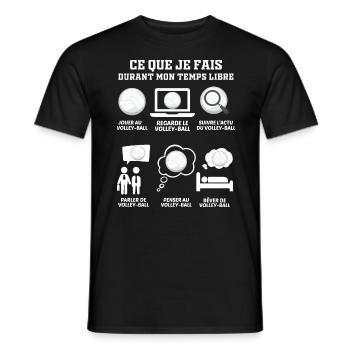 Cadeau pour fans de volley-ball et de beach-volley - T-shirt homme - noir - Devant - AI Model Male 178 light (178cm)