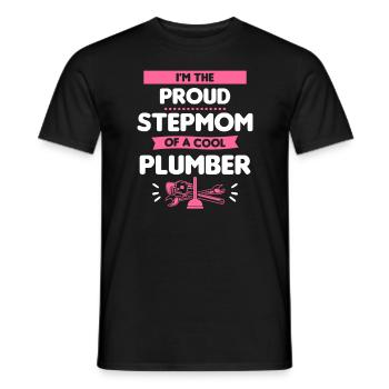 I'm The Proud Stepmom Of A Cool Plumber Plumbing - Men's T-Shirt - black - Front - AI Model Male 178 light (178cm)