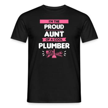 I'm The Proud Aunt Of A Cool Plumber Plumbing - Men's T-Shirt - black - Front - AI Model Male 178 light (178cm)