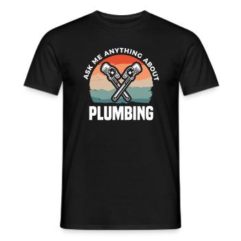 Fragen Sie mich etwas über Klempner Klempner - Männer T-Shirt - Schwarz - Vorne - AI Model Male 178 light (178cm)