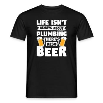 La vie n’est pas toujours une question de plomberie, il y a aussi de la bière - T-shirt homme - noir - Devant - AI Model Male 178 light (178cm)
