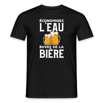 Économisez L'Eau Buvez De La Bière Boire - T-shirt homme - noir - Devant - AI Model Male 178 light (178cm)