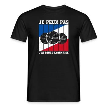 Je Peux Pas J'ai Boule Lyonnaise Pétanque Bocce - T-shirt homme - noir - Devant - AI Model Male 178 light (178cm)