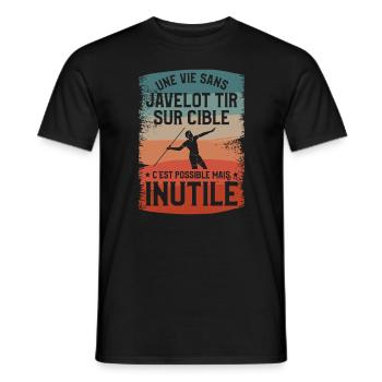 Une Vie Sans Javelot Tir Sur Cible C'est Possible - T-shirt homme - noir - Devant - AI Model Male 178 light (178cm)