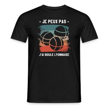 Je Peux Pas J'ai Boule Lyonnaise Pétanque Bocce - T-shirt homme - noir - Devant - AI Model Male 178 light (178cm)