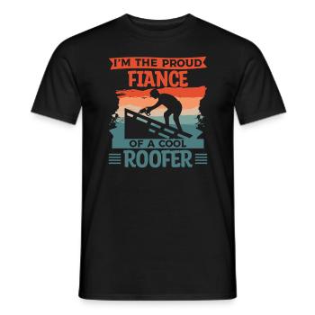 This Man Is An Awesome Fiance And A Roofer - Men's T-Shirt - black - Front - AI Model Male 178 light (178cm)